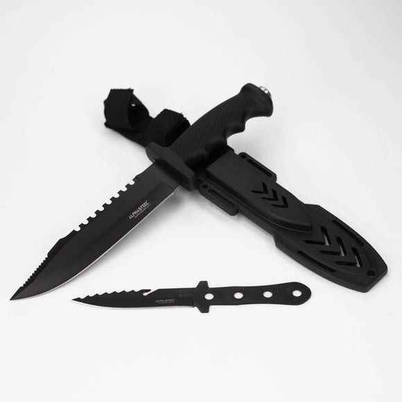 ALPHASTEEL | 11.5″ Tactical Hunting Knife with throwing Knife [1248A]