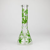 10" Glass Bong With Leaf Design [WP 156]